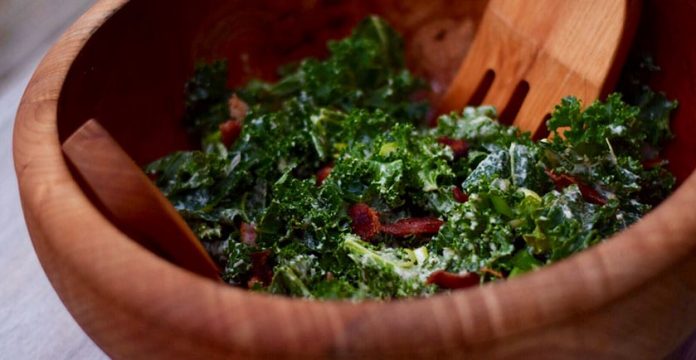 Kale and Bacon Caesar Salad Recipe (With Vegan Option) 