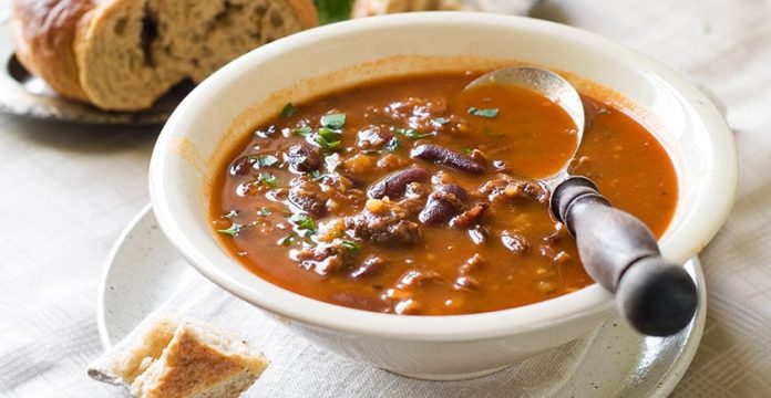 3-Bean Vegetarian Chili Recipe with Barley and Shiitake Mushrooms 