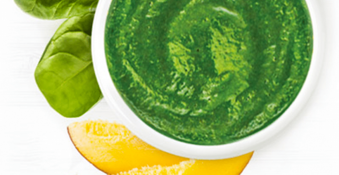 Delicious Spinach, Mango and Pear Green Smoothie Bowl Recipe for Baby (and Mom!) 