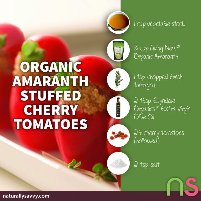 Organic Amaranth Stuffed Cherry Tomatoes Recipe 