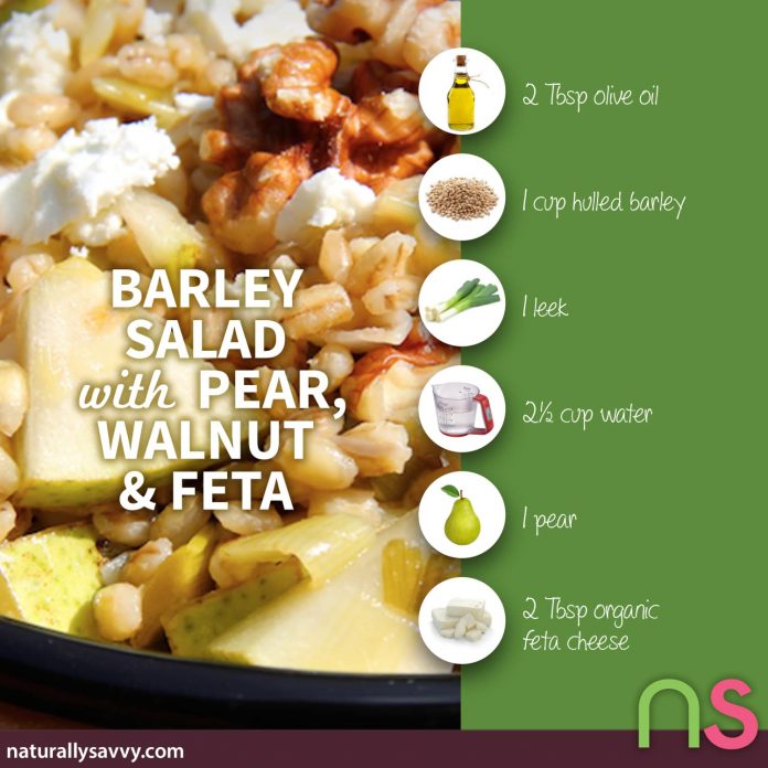 Barley Salad with Pear, Walnut & Feta 