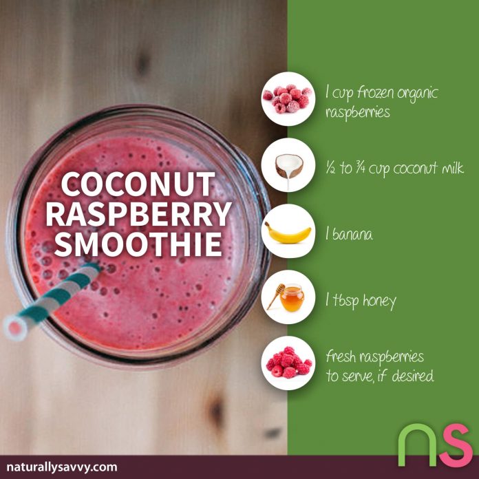NS_CoconutRaspberrySmoothie_1 Coconut Raspberry Smoothie Recipe
