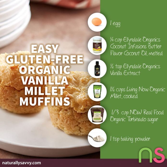 Easy Gluten-Free Organic Vanilla Millet Muffins Recipe 