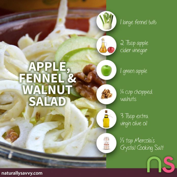 Apple, Fennel & Walnut Salad with Apple Cider Vinaigrette 