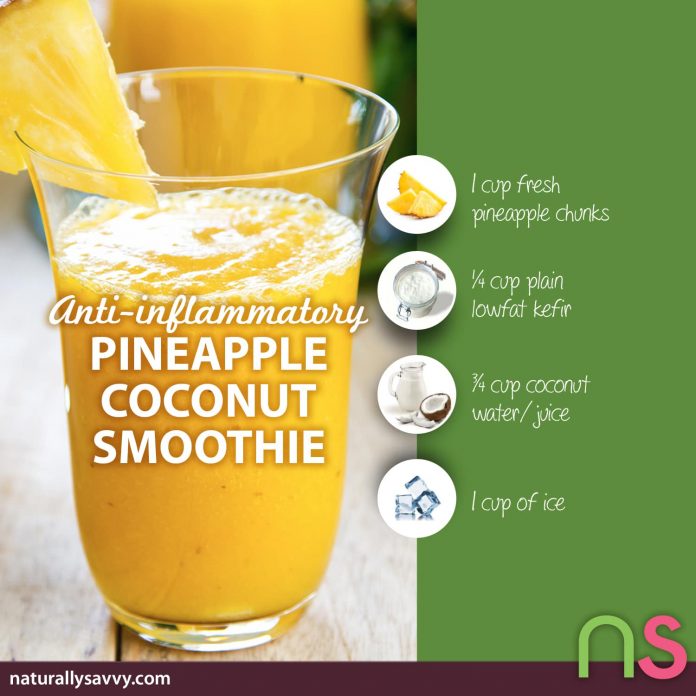 Anti-inflammatory Pineapple Coconut Smoothie Recipe 