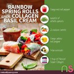Rainbow Spring Rolls with Collagen Basil Cream Rainbow Spring Rolls with Collagen Basil Cream 2