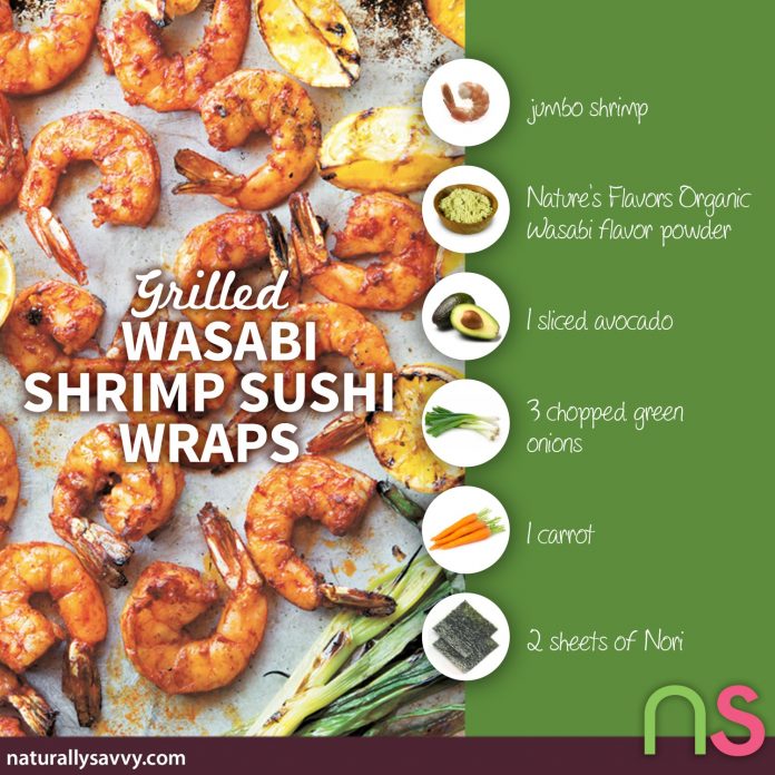 Grilled Wasabi Shrimp Sushi Wraps 