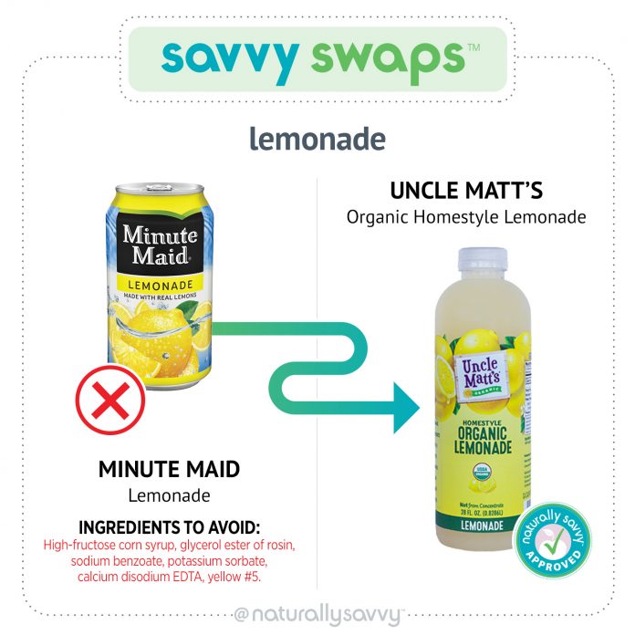 Savvy Swap Minute Maid Lemonade and Uncle Matt's organic Lemonade
