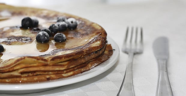 Cornmeal Pancakes Recipe with Fresh Summer Blueberries 