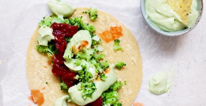 Broccoli Tacos with Probiotic Avocado Crema 