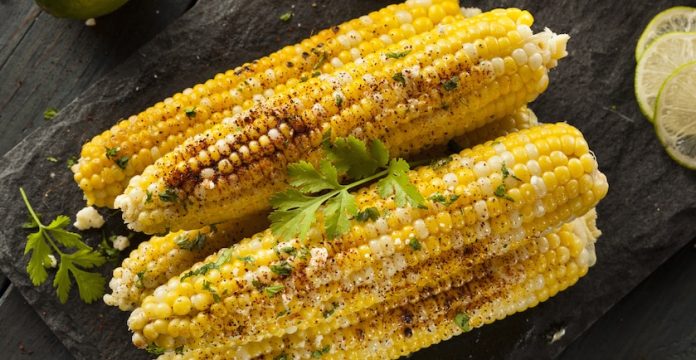 Grilled Corn on the Cob with Cilantro Lime Drizzle 
