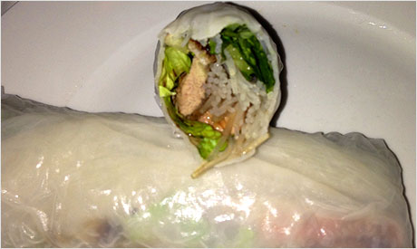 Green Tea Mushu Duck Rice Paper Rolls 