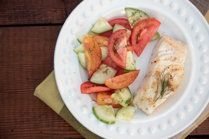 Wine-Baked Halibut Steaks With Mustard-Fennel Butter 