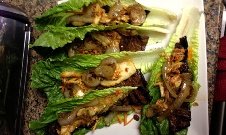 Sesame Pear 5-Spice Korean Short Rib Lettuce Wraps 