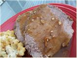 Beef Roast With Golden Mushroom Gravy 