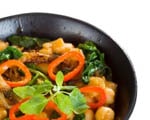 Vegetarian Chickpea Curry Isolated on White Vegetarian Curry