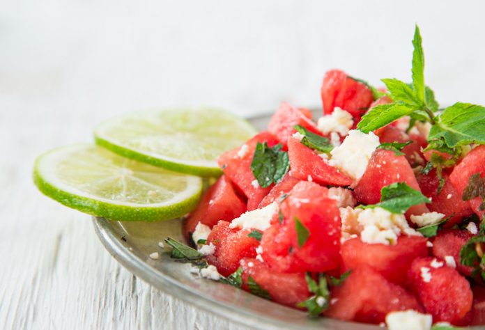 watermelon feta mint salad