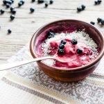 Vegan Dairy Free Beautiful Berry Nice-Cream dairy free ice cream with blueberries and coconut