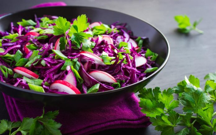 Purple Salad with Dressing