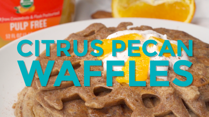 Citrus Pecan Waffles