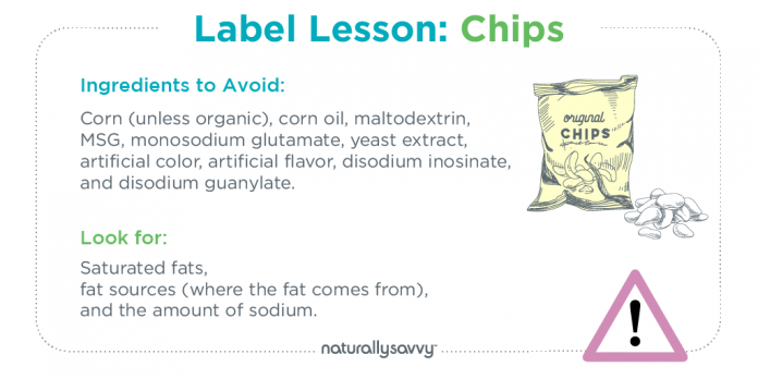 label lesson chips